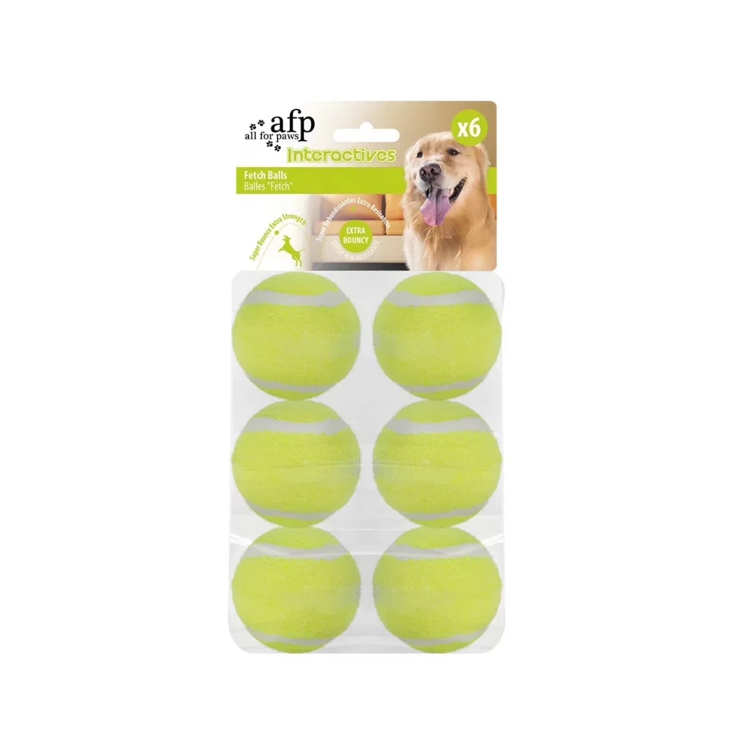 Dog Tennis Ball Toy Set, 6-Pack Fetch Balls for Puppies and Small Dogs (2-Inch AFP Mini Automatic Ball Launcher Refills)