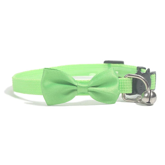Multicolor Adjustable Pet Bow Bell Collars - Stylish Accessories for Cats and Dogs