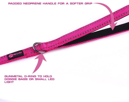 Reflective Nylon Leash for Small Dogs - Support Dog Rescue with Every Purchase (Black, 4X5/8)
