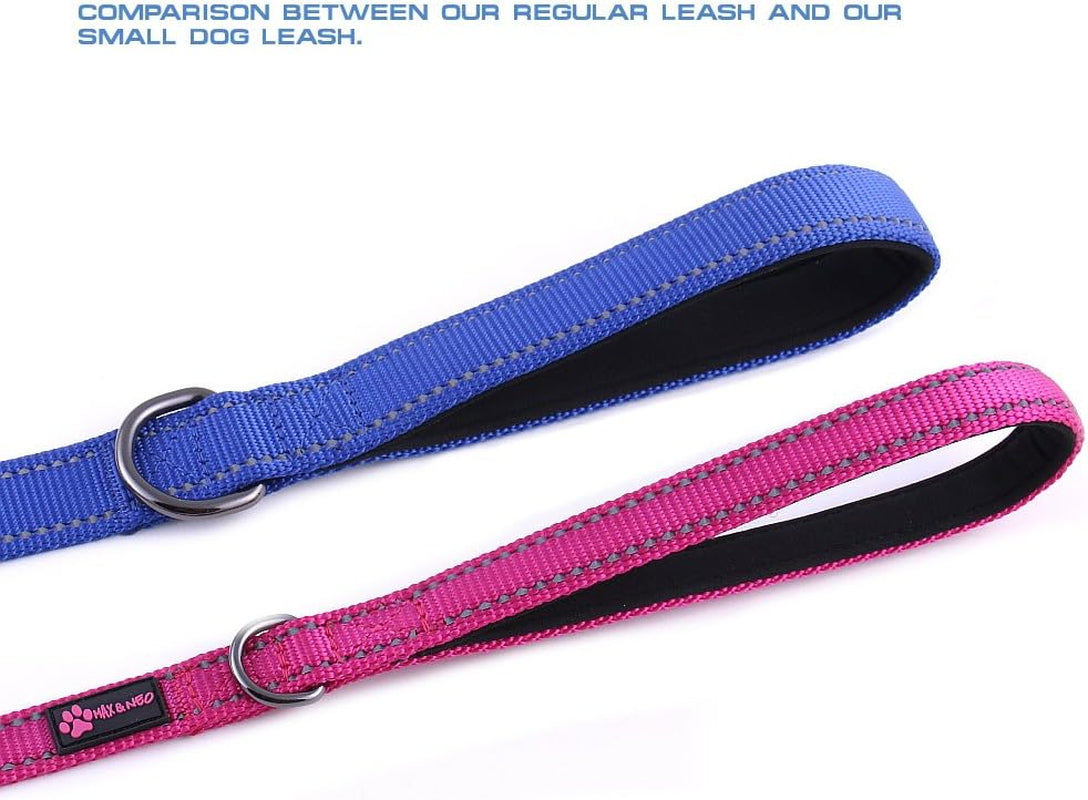 Reflective Nylon Leash for Small Dogs - Support Dog Rescue with Every Purchase (Black, 4X5/8)